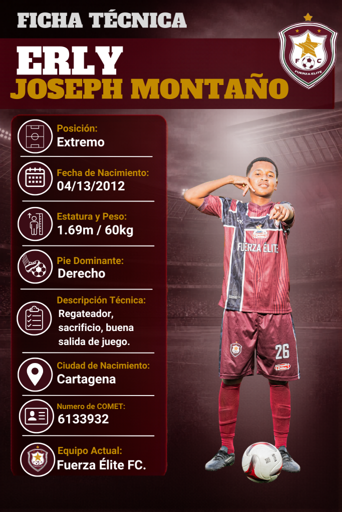 Ficha técnica de Erly Joseph Montaño De La Rosa