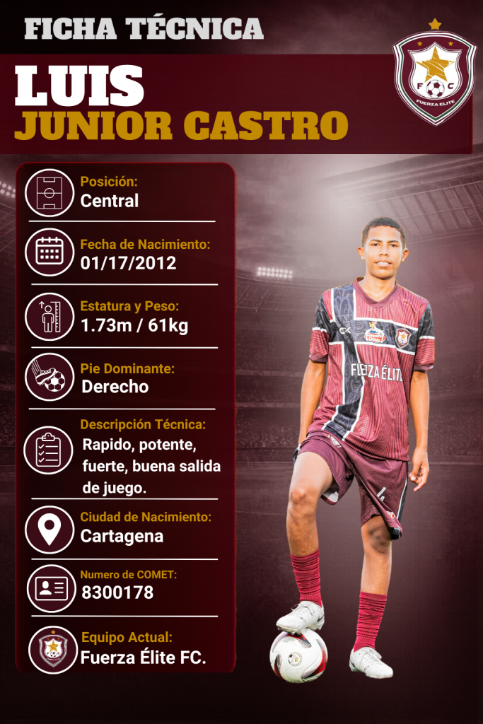 Ficha técnica de Luis Junior Castro Ardila