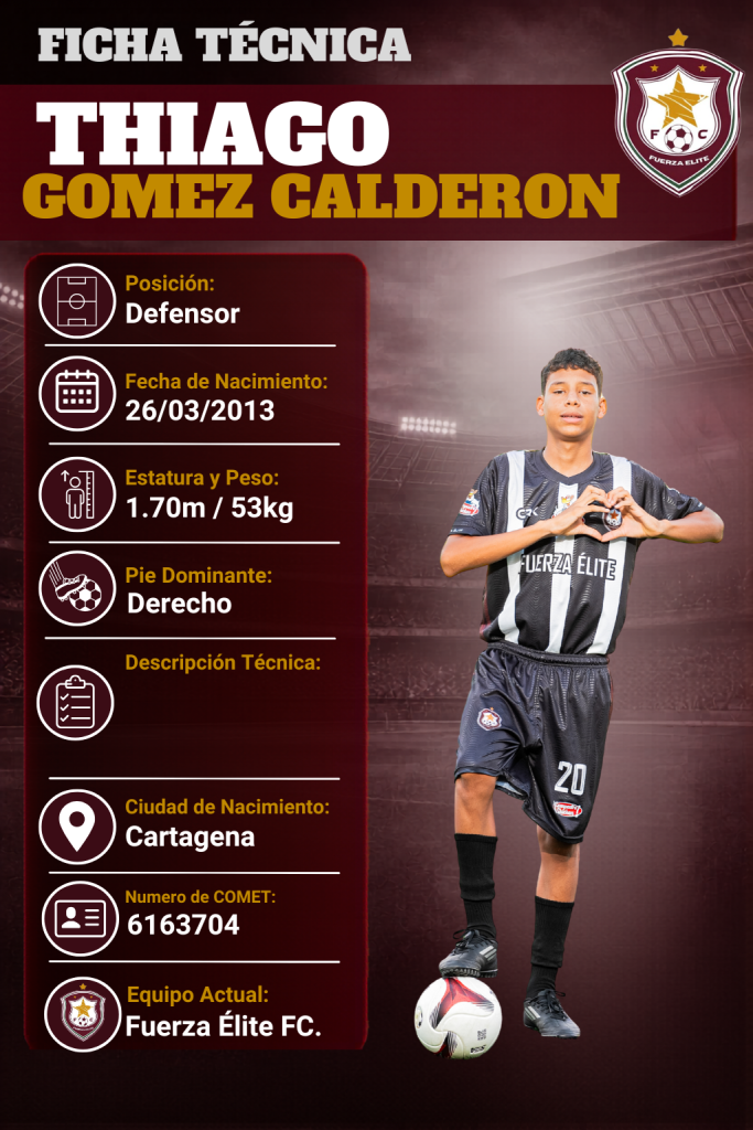 Ficha técnica de Thiago Alejandro Gomez Calderon
